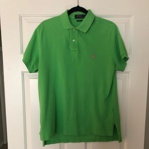 Green polo shirt
